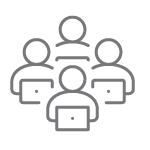 Icon of several users on laptops using Union Internet